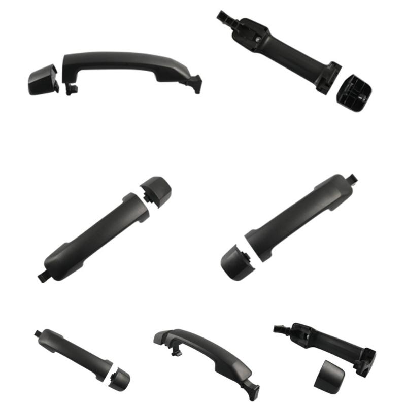 Black Exterior Door Handle with Separate Small Cover, Solid Front Face, Rear Clip Structure, and Part Number 69217-0C030 69210-0C010 for Replacement