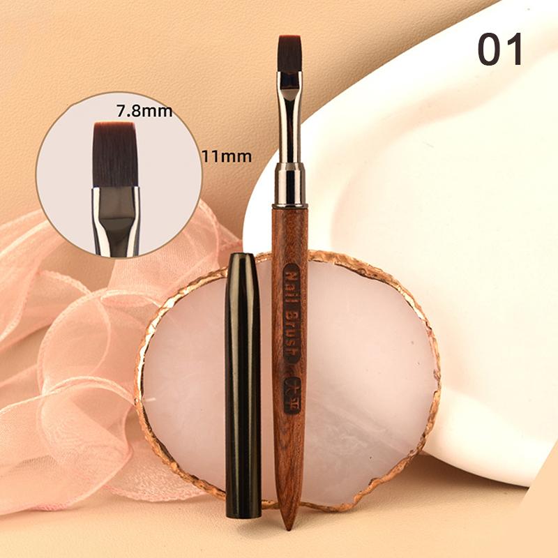 Nail Liner Brush Wooden Handle Reusable Anti-Slip French Lines Flower Painting Brush Diy Fine Details Manicure Tools