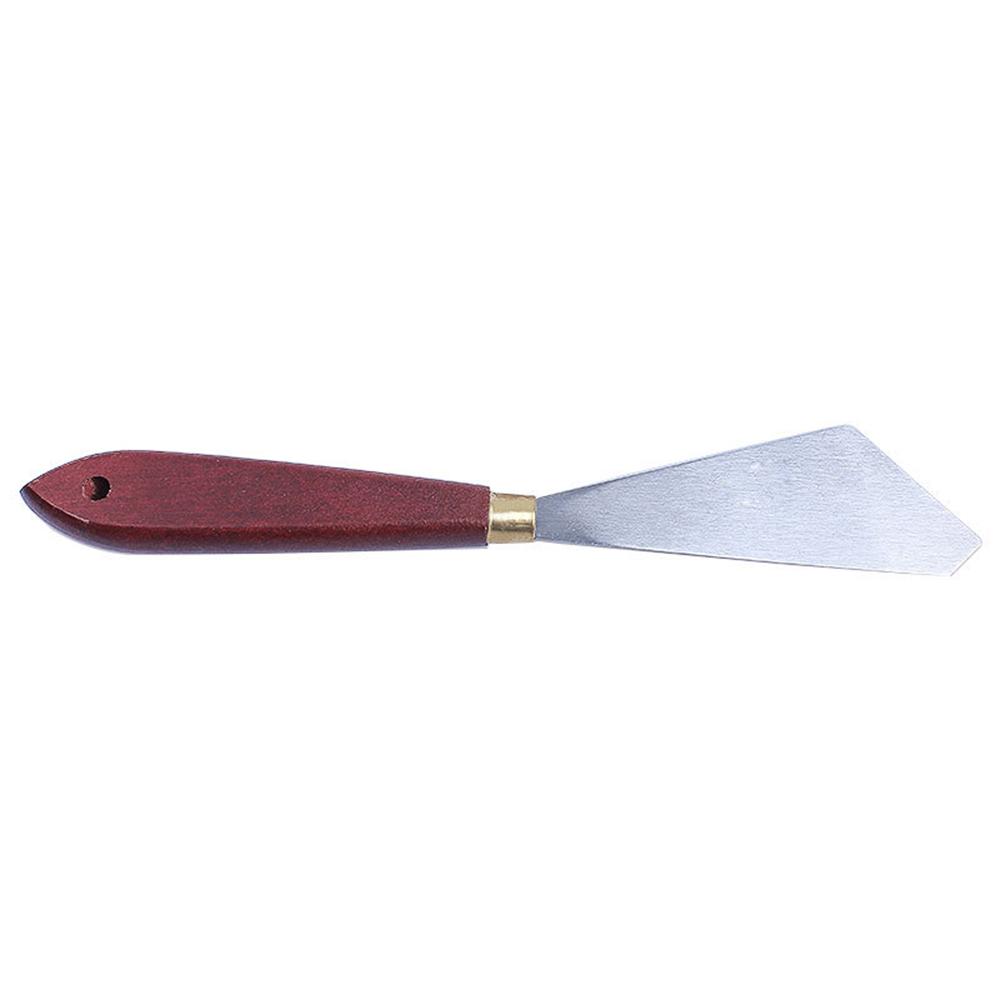 4 Pcs Painting Knife Set Stainless Steel Scrapers Wooden Handle Tray Tools Paint Tray Scrapers Supplies Drawing Mixer