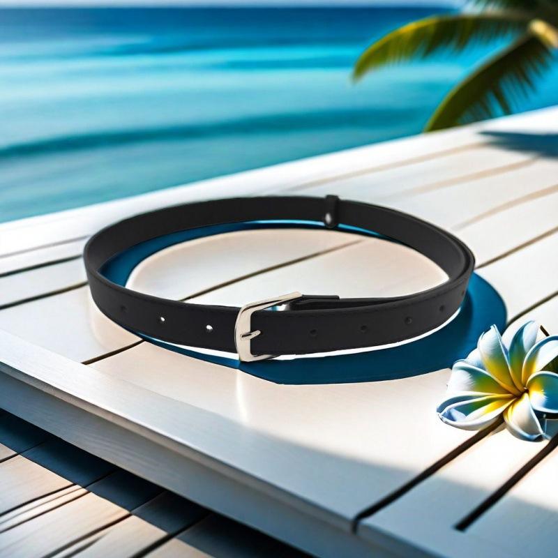 Pu Womens Chic Slim Waist Belt Perfect For Casual And Fashionable Daily Wear Black In