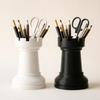 Plastic Chess-Formed Pen Holder and Multifunctional Vase for Office and School Supplies