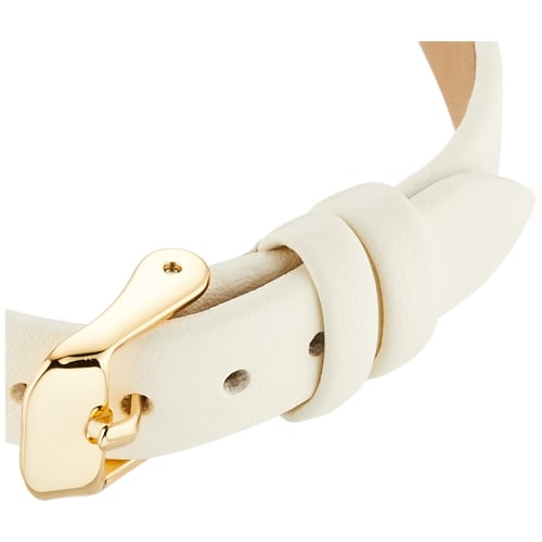 Fieldwork Women's Analog Shake Watch, Gold with Leather Strap, Off-White (KDS012-1)