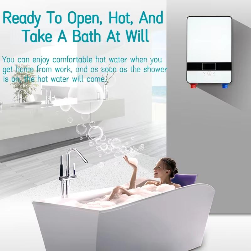 Instant Heated Electric Water Heater Bathing Household Water Storage Bathroom Small Quick Heating Small Kitchen Treasure