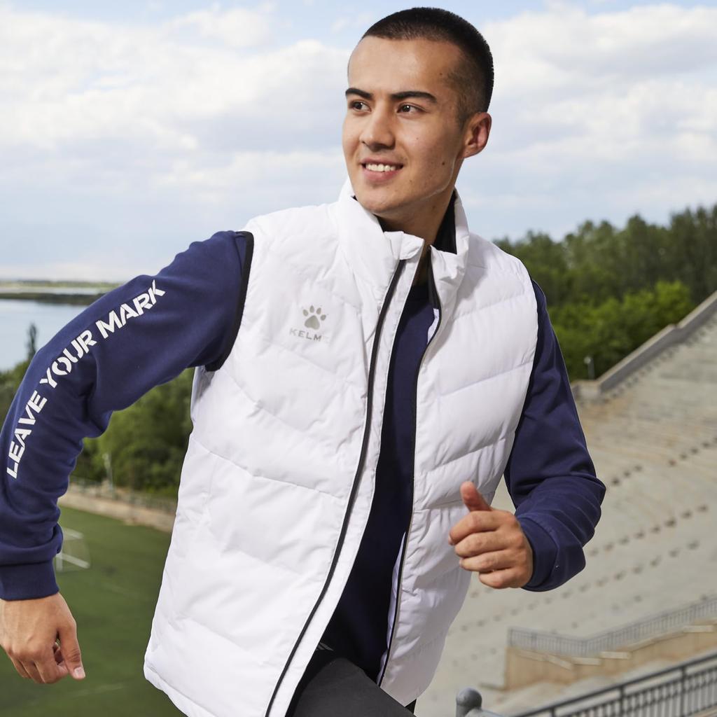 Kelme Men's Padded Vest, Active Vest, Cold Weather Protection, Warm, Lightweight, Sleeveless (Gray, Size M)