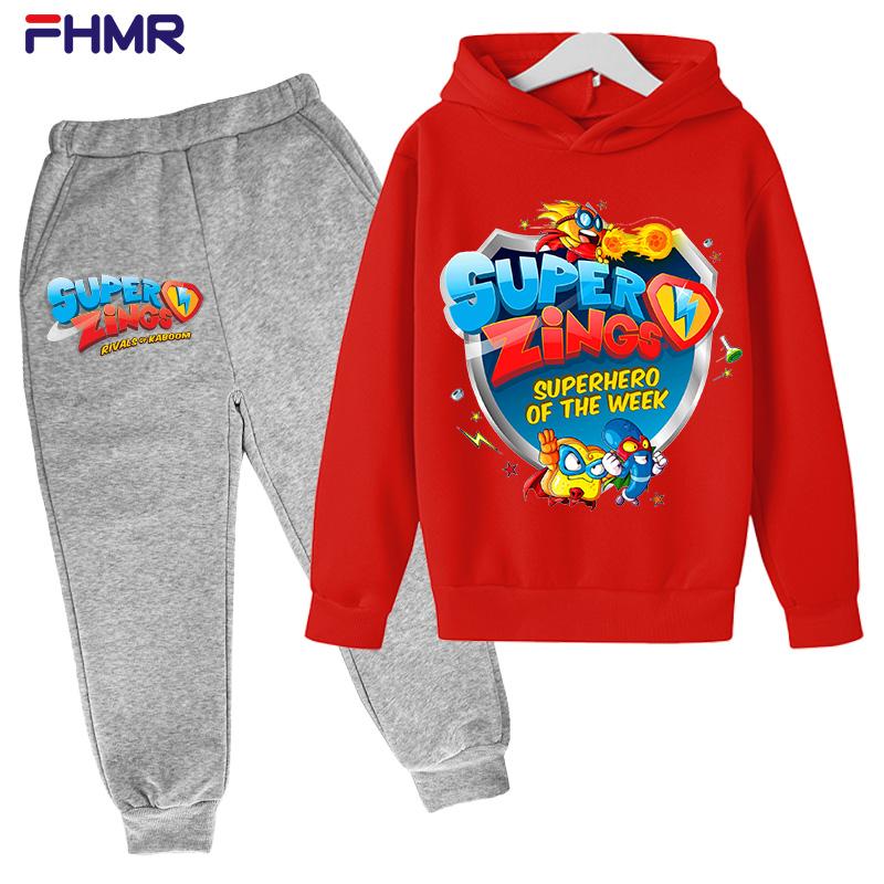 Super zings 4-14G Kids Boys Kapuci+bikses komplekti Jauni rudens zīdaiņu topi Apģērbi Maziem bērniem Ikdienas sporta krekls Uzvalks Bērnu Apģērbs