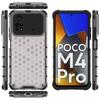 Shockproof Transparent Case For Xiaomi Poco M4 Pro 4G Honeycomb Armor Clear Case For Poco M4 Pro Case Cover For Poco M4 Pro 4G