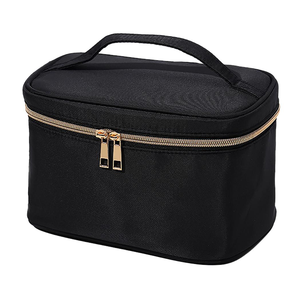 Makeup Storage Bag Zipper Closure Portable Toiletry Cosmetic Bag with Sturdy Handle for Travel Use