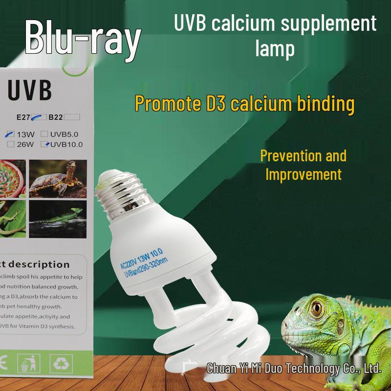 Reptile & Bird UVB Bulb Calcium Lamp for Tortoises, Bearded Dragons, and Lizards
