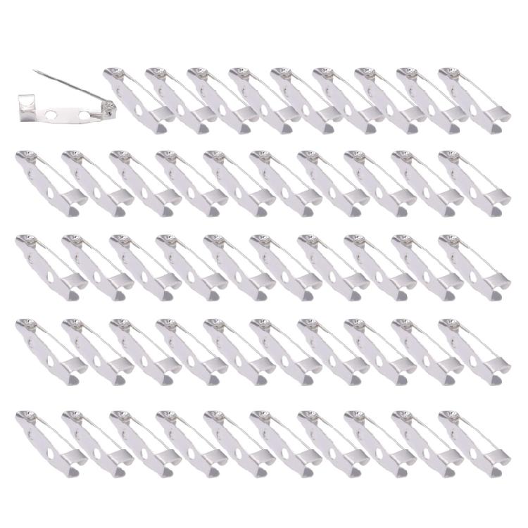50Pieces Safety Bar Pins Secure Back Clasp with Easy Sewing Holes For Craft Project Sewing And Creative Accessories Kits