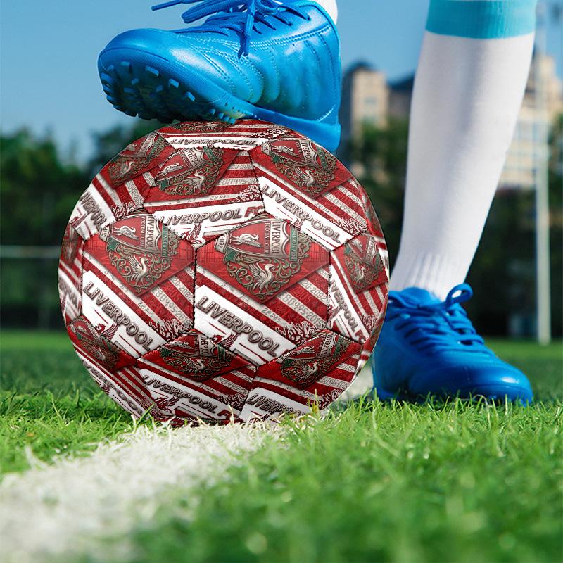 Liverpool Football Club Print Size 5 Soccer Ball, PU Wear Resistant Football for Match Training and Daily Practice, Birthday Gift for Soccer Fans