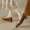 Square head retro Mary Jane single shoes 2025 spring and summer new comfortable and versatile one-word with thick heel light mouth high heels women