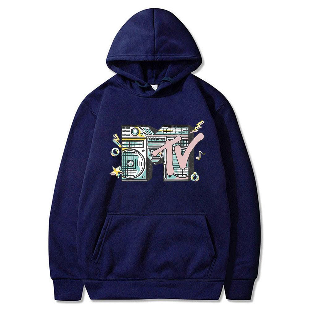 Limited MTV Music Television I Want My Boombox Graphic Hoodie Men Women Casual Vintage Oversized Pullover Men's Cotton Hoodies