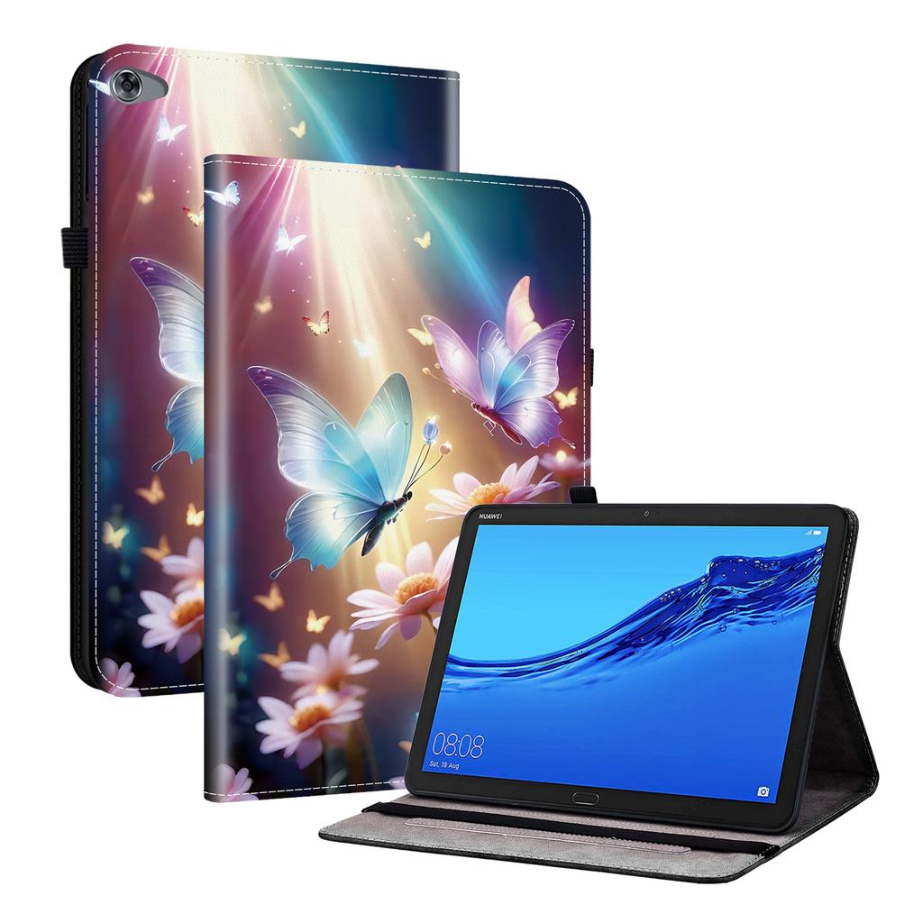 PU Leather Tablet Case for Huawei MediaPad M5 lite (10.1")-11 Styles! Durable, with 2 Stand Slots, Pencil Holder & Card Slots, Flexible TPU Back Cover