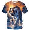 Funny Tiger Printed T-Shirt Animal Graphic Tee Shirt