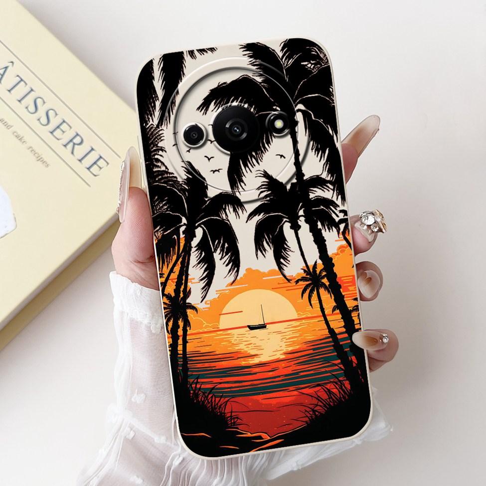 Für Redmi A3 Hülle Niedliche Cartoon Katze Ästhetisch Blumenmädchen Junge Stoßfeste Silikon-Rückabdeckung Für Xiaomi Redmi A3 Handyhülle Coque