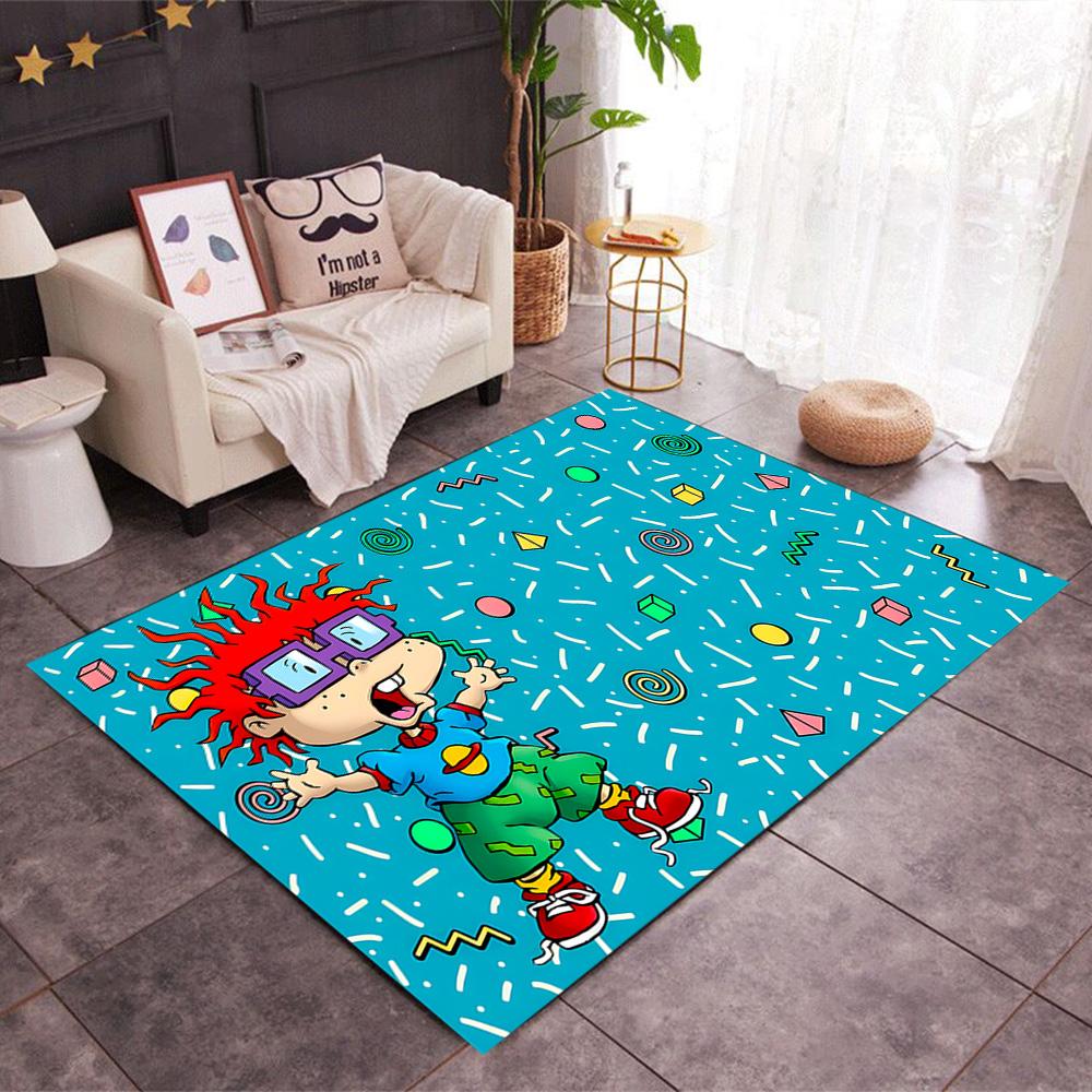 Rugrats: Playtime Chaos Themed Anti-Slip Rugs - Polyester Home Decor, Suitable for Bedrooms, Living Rooms, Doorways, Studios, and Decorations