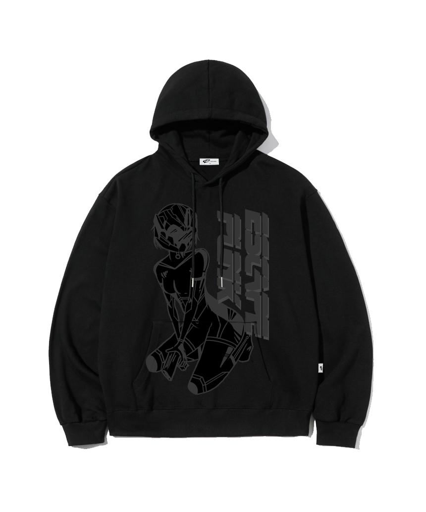Escape From Punk Girl Print Hoodie Black L