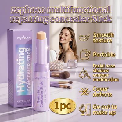 Zephoco Multifunctional Repairing Concealer Stick with Smooth Texture and Portable Facial Nose Shadow Contour Retouching Makeup Stick 1pc