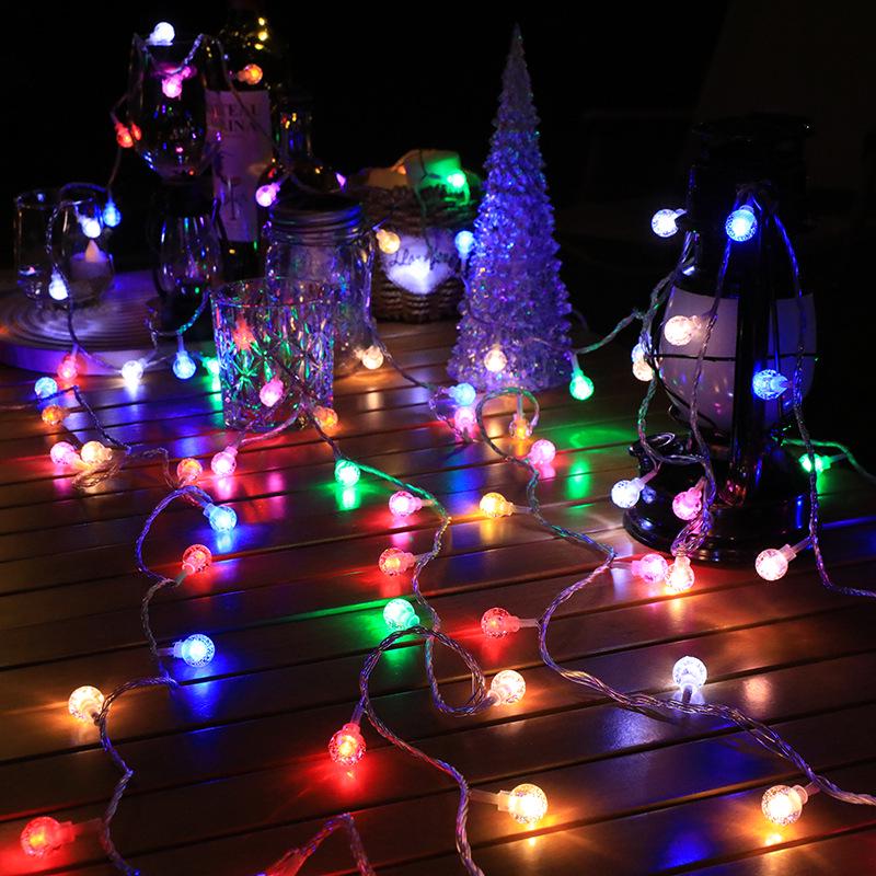 Colorful LED Solar String Lights for Outdoor Camping, Courtyard Atmosphere, and Christmas Decoration