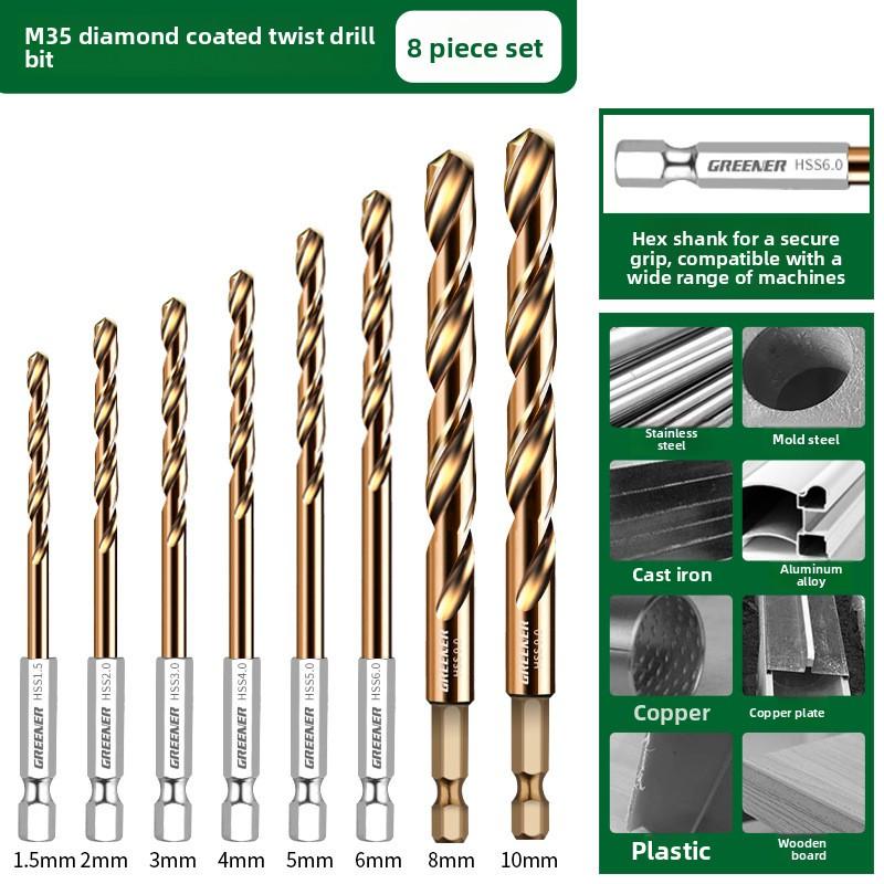 1-13mm Cobalt HSS Twist Drill Bit Straight Shank Hex Carbide Tip for Metal Stainless Steel Iron 304 Drilling
