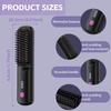 2 In 1 Mini Hair Straightener Brush Fast Heating Anti-Scald Cordless Straightener Brush Hair Flat Iron Curler Girl Combing Hair