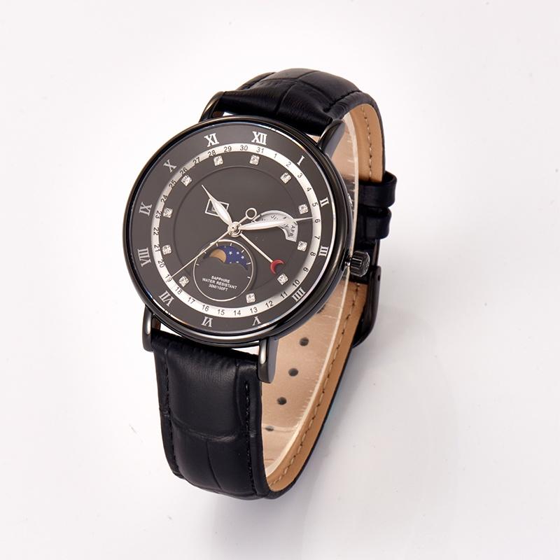 Custom Logo Private Label Watch Men Waterproof Chronograph Wrist Watch Luxury Quartz Sports Moon Phase Business Watches