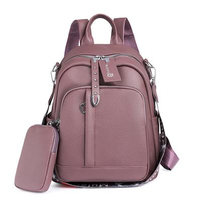 Leather Backpack for Women, Autumn and Winter New Style, Fashionable, Lightweight, Large Capacity Mother and Child Bag, Commuting Travel Backpack
