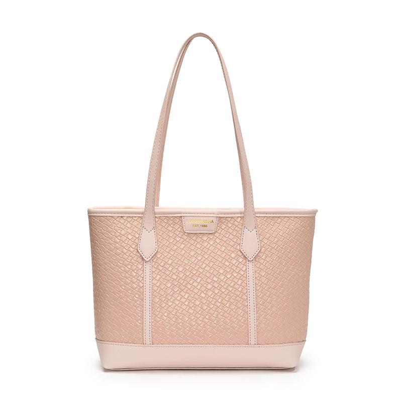 

Весенне-летняя вместительная плетеная сумка для поездок на работу, женская новая модная портативная сумка через плечо подмышку в ленивом стиле one size fits all розовый