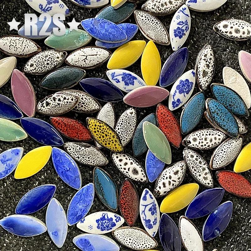 100g Mix Color Irregular Ceramic Mosaic Tiles DIY Mosaic Making Stones for Craft Hobby Arts Wall Decoration Petal Arte