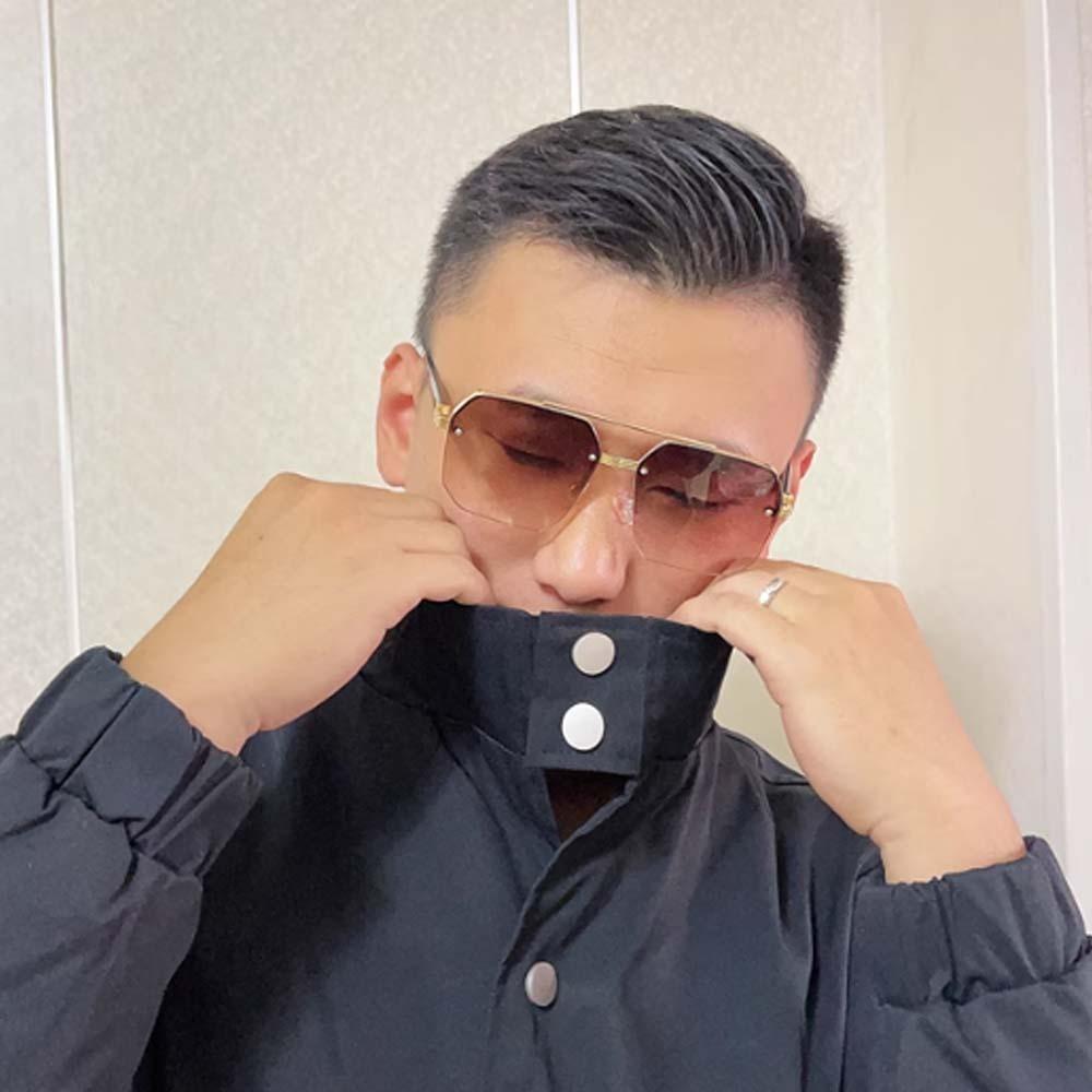 Classic Men Zinc Zinc Alloy Sunnies Gradient Color Anti-UV Glasses Catwalk Women HD Sunglasses  Gift