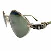 Great CHROME HEARTS Sunglasses DIAMOND DOG Floral Cross Gold 925 Mens Used