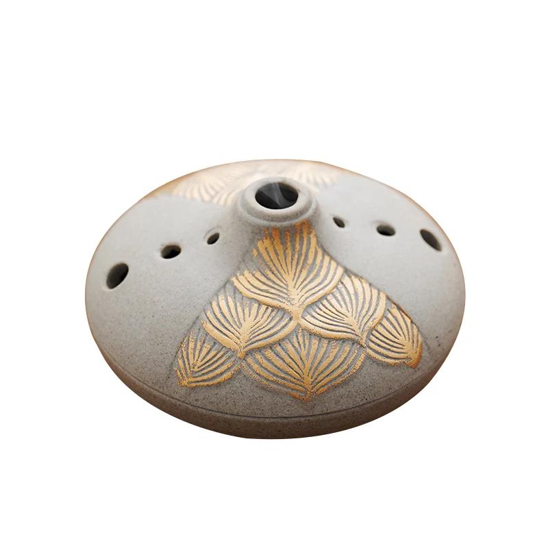 Incense Burner Tao Sha Tea Dish Incense Burner Wormwood Mosquito Repellent Household Indoor Creative Aromatherapy Stove