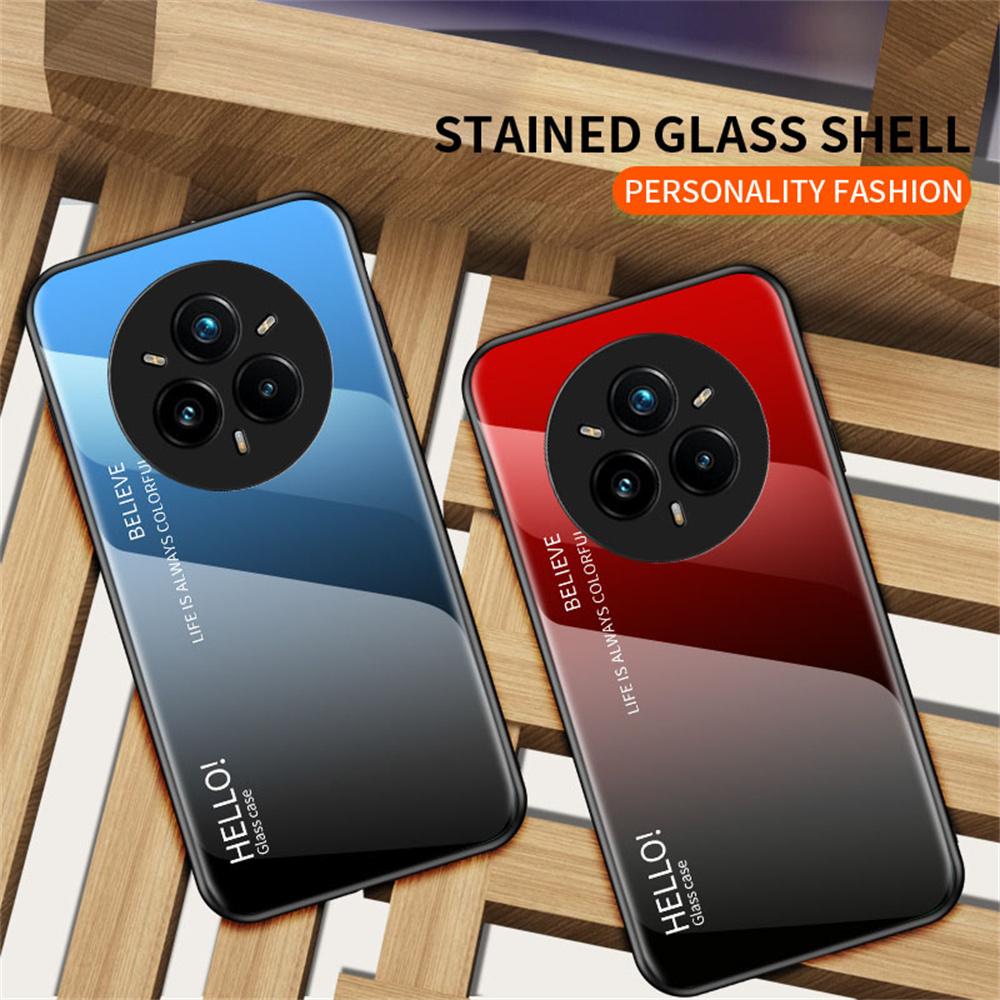 For Realme 14 Pro+ 5G Case Anti-Scratch Tempered Glass+PC+TPU Phone Cover