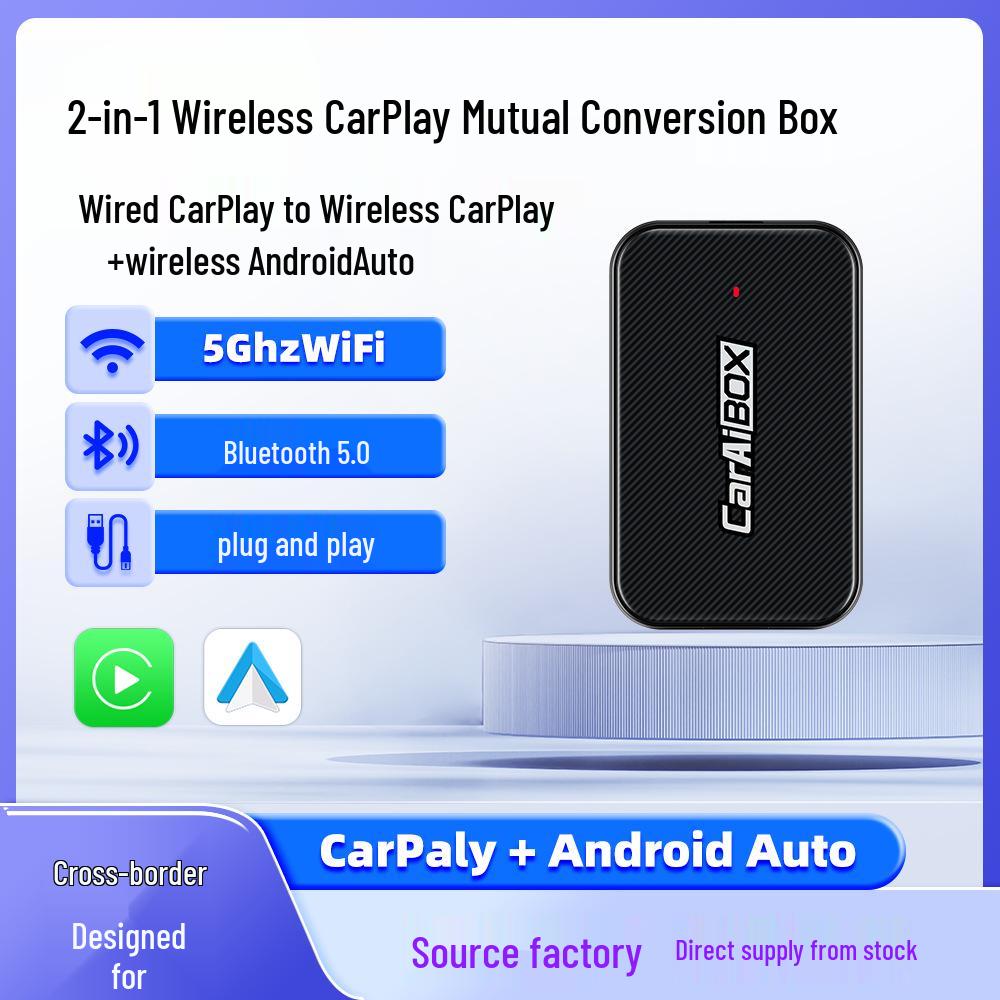 

Смарт-бокс для преобразования проводного CarPlay и Android Auto в беспроводной Original Car with Wired CarPlay чёрный
