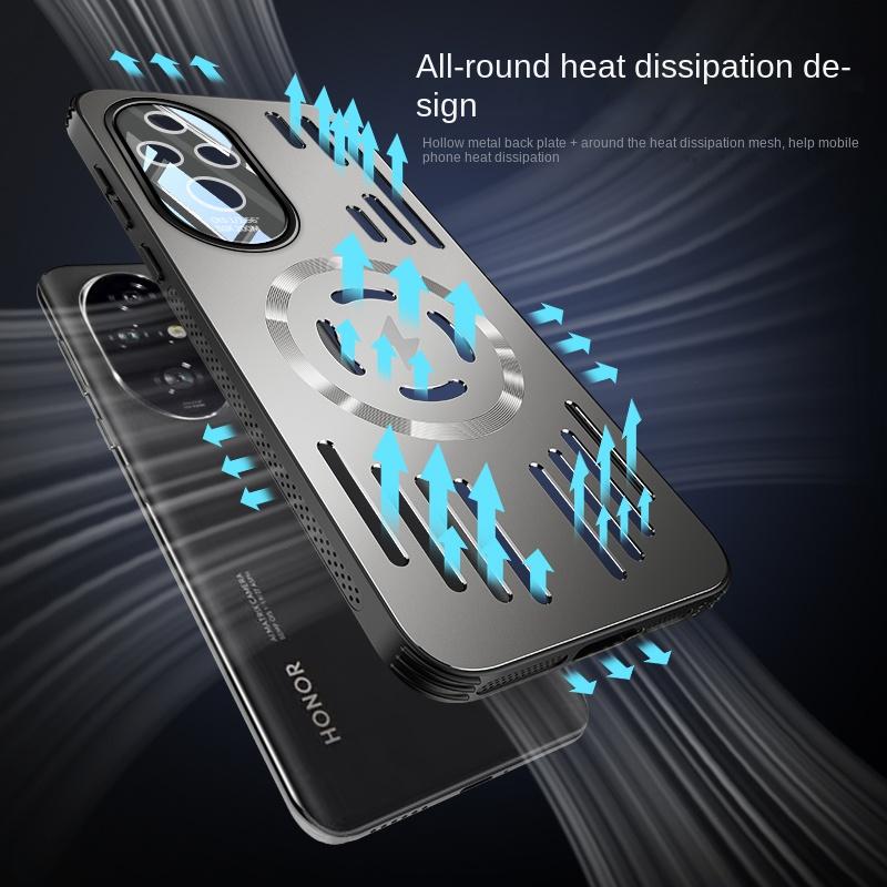 For Huawei Honor 200 Pro Case Hard Metal Heat Dissipation Magnetic Wireless Charging Protect Back Cover for Honor 300 200 100Pro
