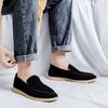 Retro British Anti-velvet Leather One-pedal Loafers Men's Korean Version of Business Casual Soft-soled Lazy Shoes 8253-R