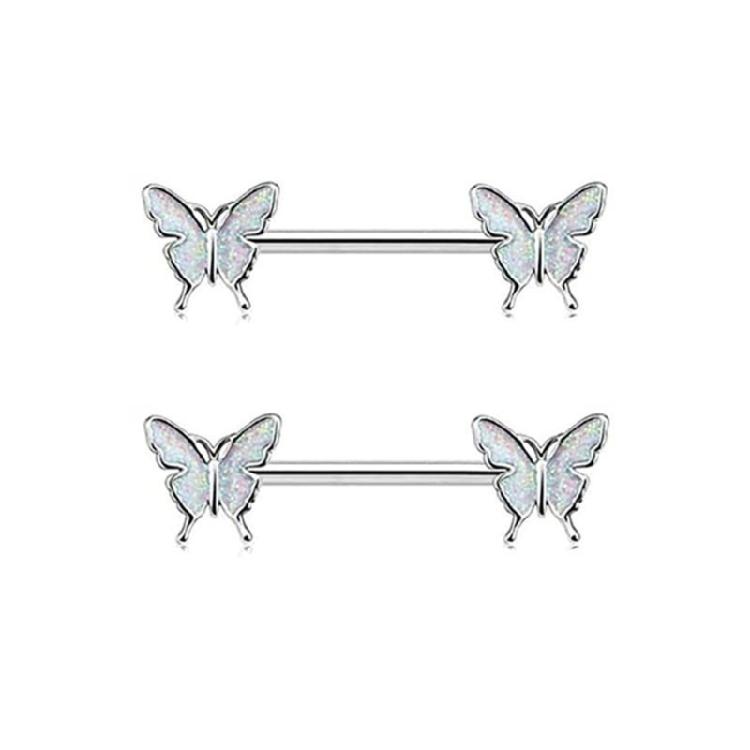 Fashionable Nipple Rings Craft of Stainless Steel and Zirconia Materials Rhinestones for Trendy Body Piercing Pieces