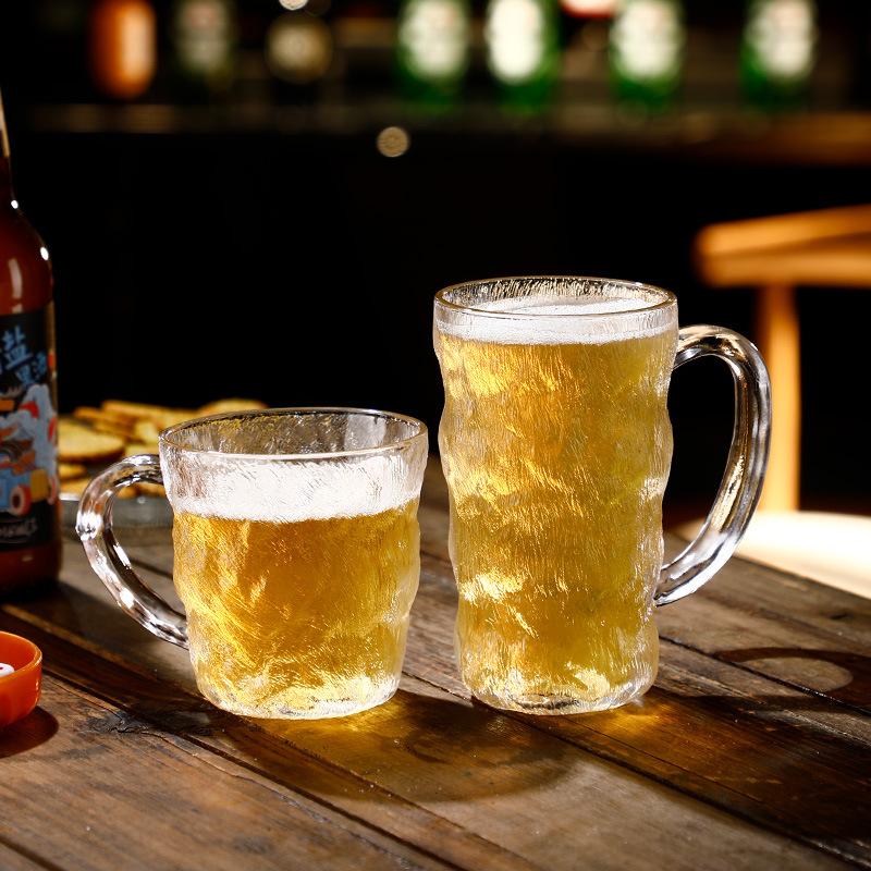 300ml/400ml pahar Glacier Grain cu mâner ovăz mic dejun ceașcă pentru apă lapte cafea uz casnic bere ceașcă ceai pahare