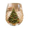 Christmas Glass Cup for Holiday Beverages and Home Decor