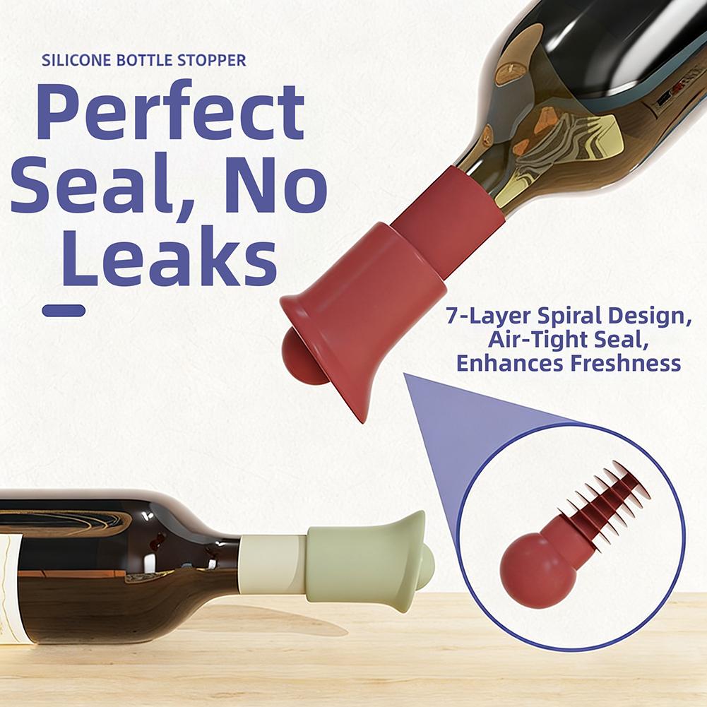 Champagne Silicone Wine Stoppers Leak-Proof Airtight Beer Soda Condiment Bottle Cap Food-Grade Silicone Dining Organization