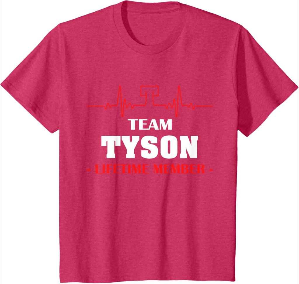 Team TYSON lifetime member family design-100% cotton summer O-neck short sleeve casual printed men's T-shirt.