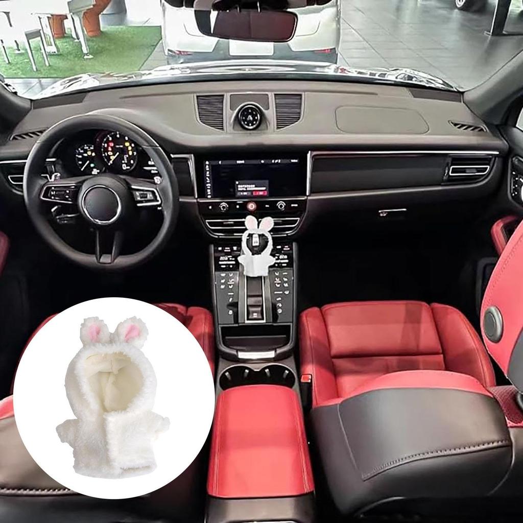 Car Shift Knob Hoodie,Adorable Rabbit Shape Car Gear Shift Cover | Cute Rabbit Plush
