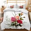 Spring Flowers Tulip Bedding Set Morning Glory Pink Rose Duvet Cover Double Queen King Twin Full Size Women Girls Duvet Cover