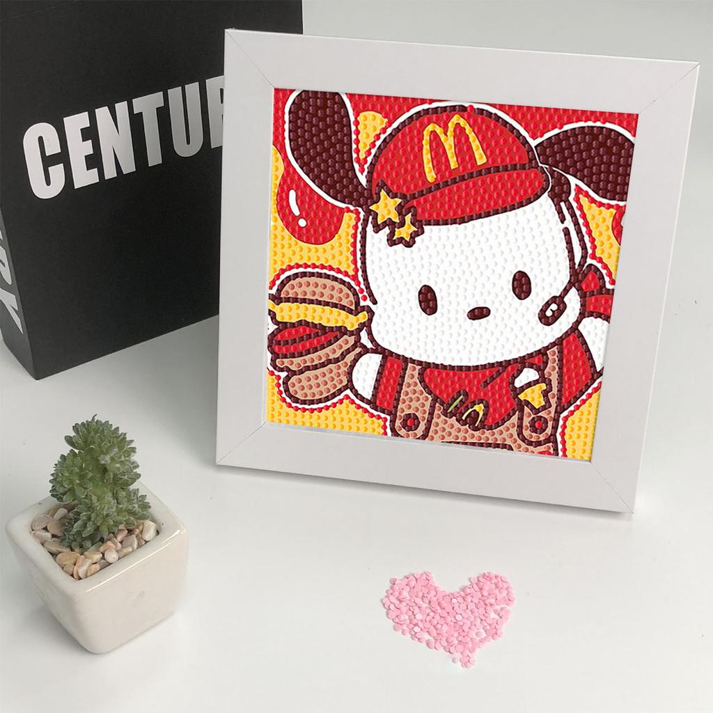 Sanrio Cartoon Pacha Dog Crystal Diamond Painting 5D DIY Cross Embroidery Kit with Frame Decoration Children's Birthday Gift