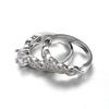 INS Fashion Simple Ring Set For Women Luxury Elegant Style Cubic Zircon Silver Color 2PCS Wedding Engagement Fashion Jewelry