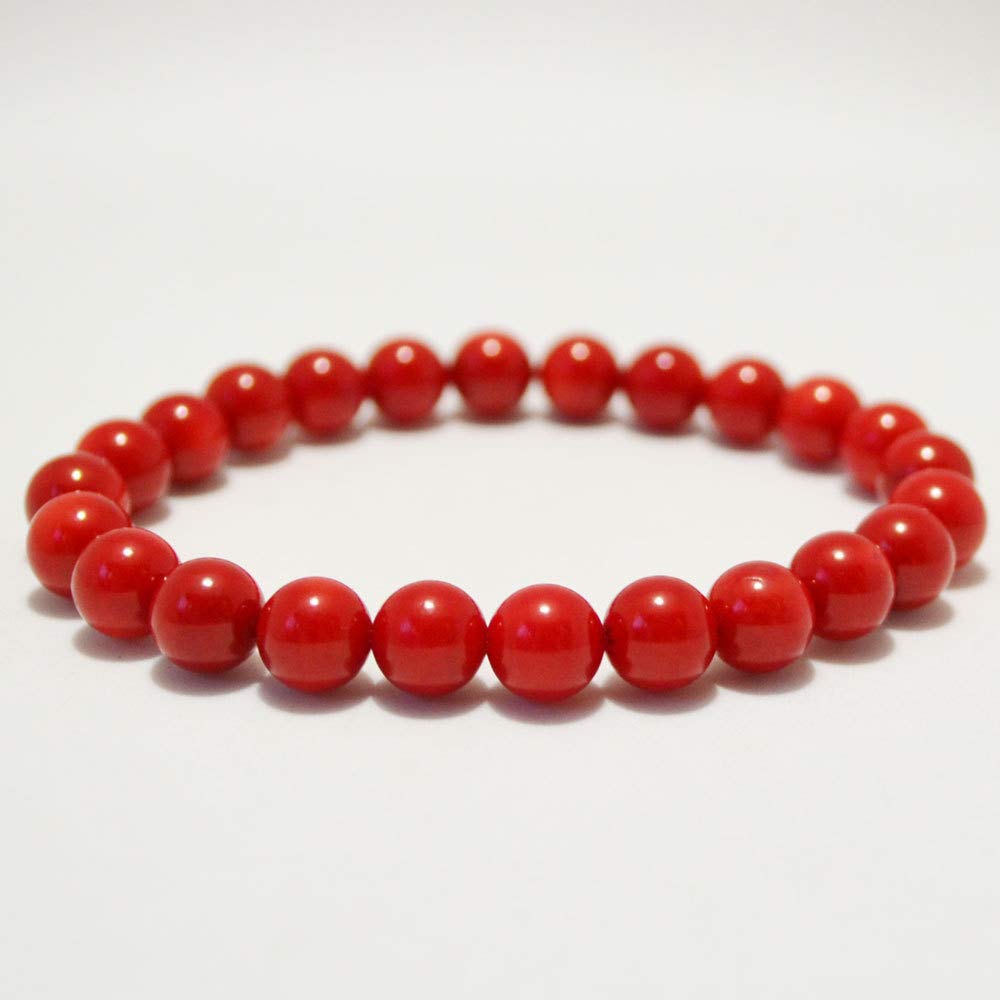 Natural Coral Red Coral 16cm [Omamori-do] Bracelet, Bracelet,