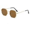 Fashion Double Bridges Polygon Sunglasses Women Men Outdoor Driving Shades UV400 Gradient Lens Metal Small Sun Glasses Unisex
