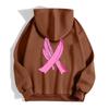 Women's Breast Sweatshirt Ribbon Breast Long Sleeve Hooded Pocket Casual Sweatshirt Jacket