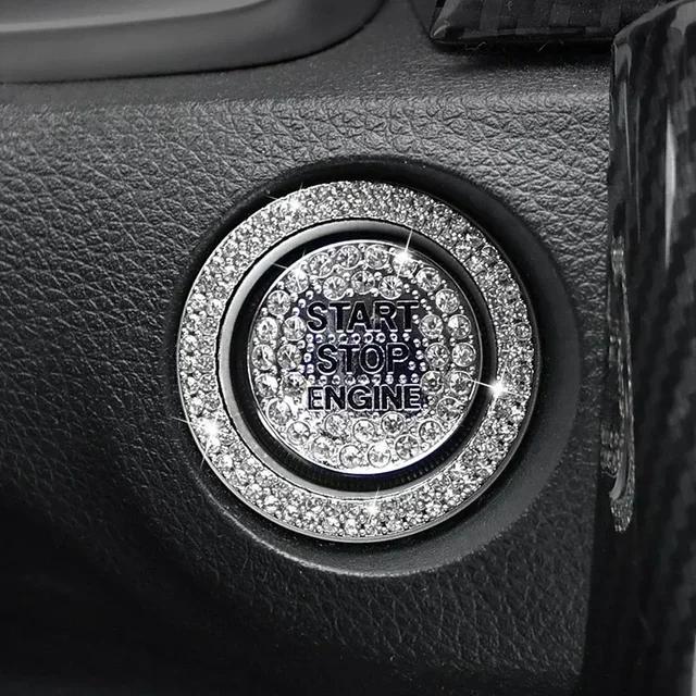 Car Bling One-Click Start Stop Engine Ignition Ring Sticker Crystal Rhinestone Circle Decor Accessories Amagi