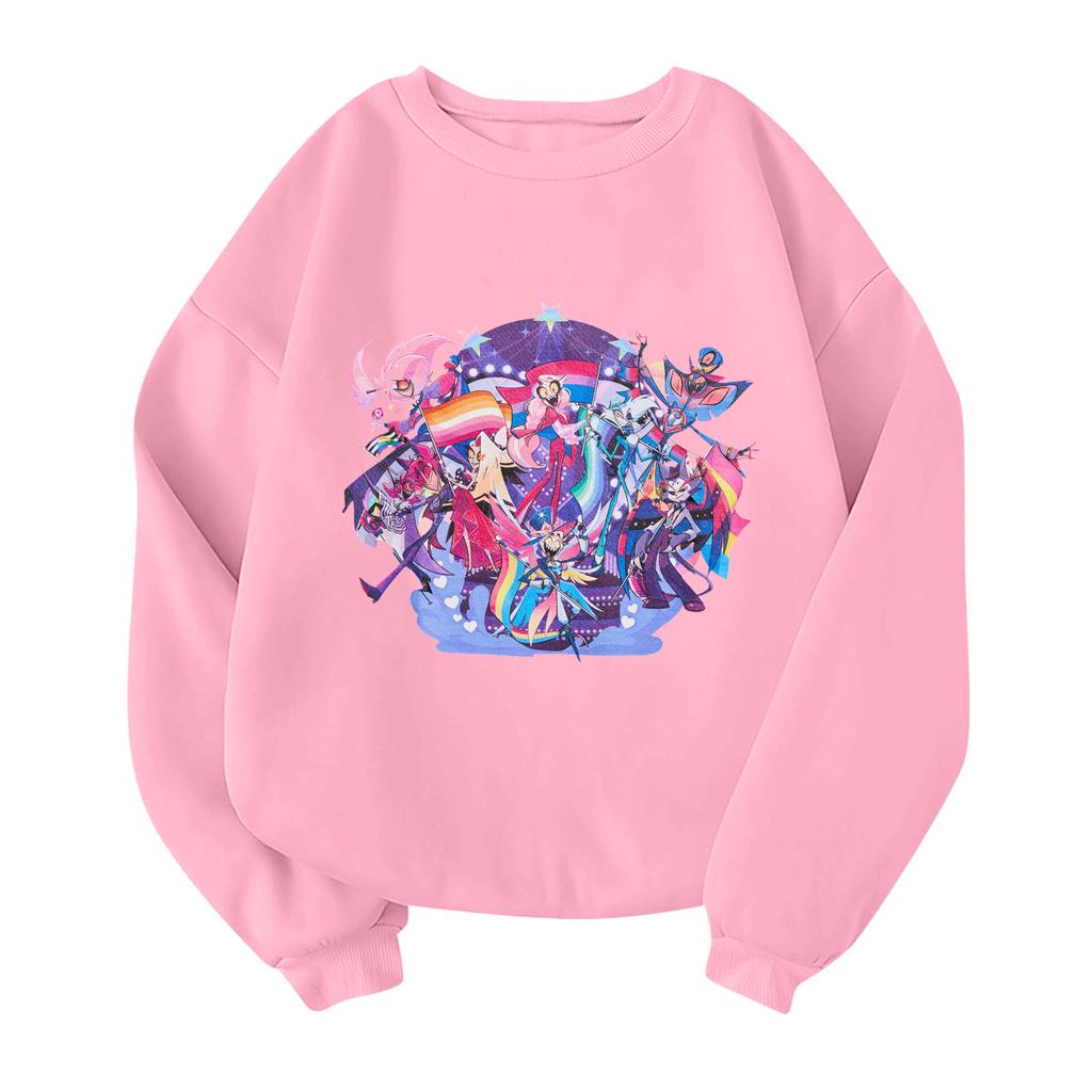 Children's Fashionable Lightweight Long-sleeved Round Neck Pullover With Pockets Printed Pullover